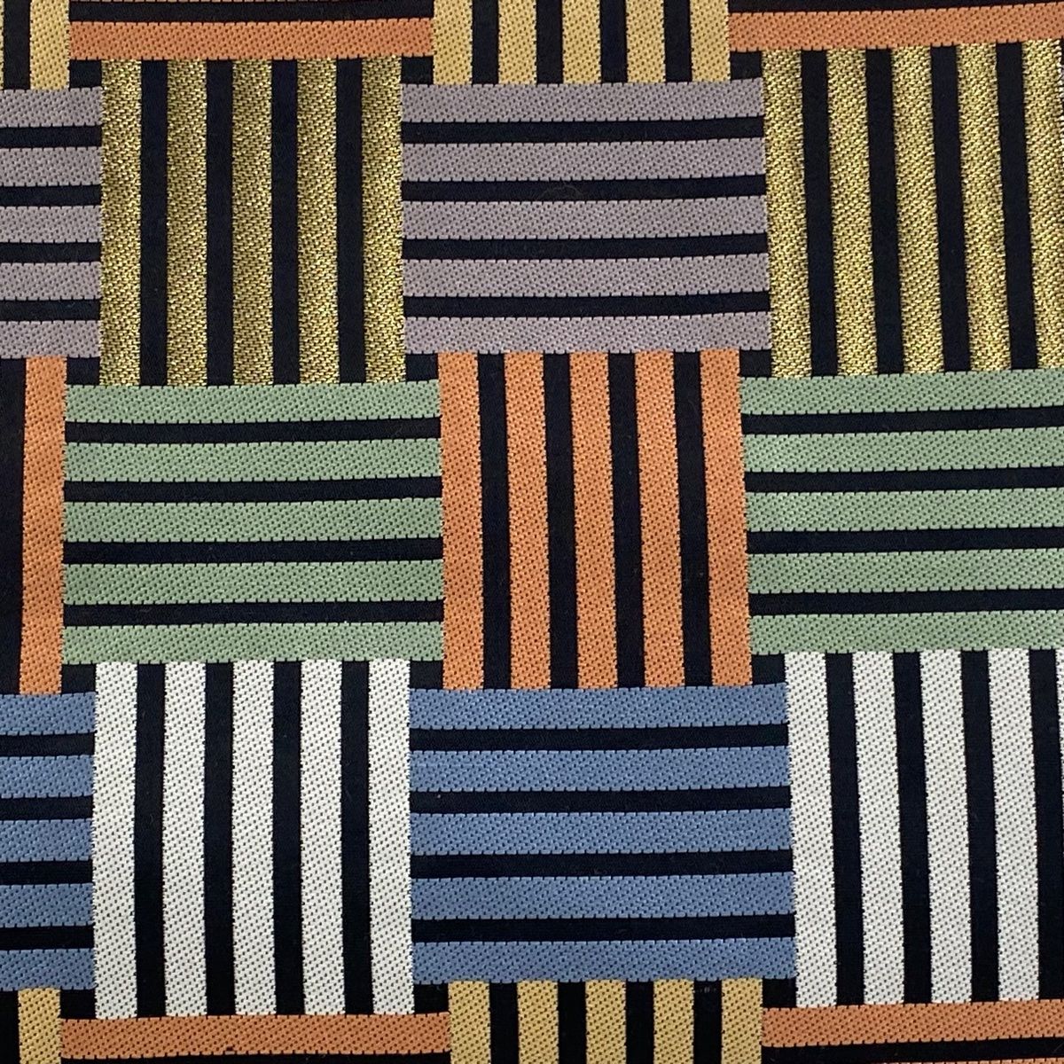 付け帯 秀品 作り帯 網代文 金糸 黒 正絹