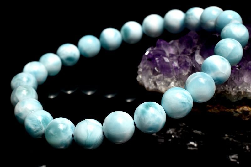 １点物 AA 美しい波模様 ラリマー 7.5mm ブレスレット パワーストーン 天然石 _MA8804 NEXPOTALLINN_EU