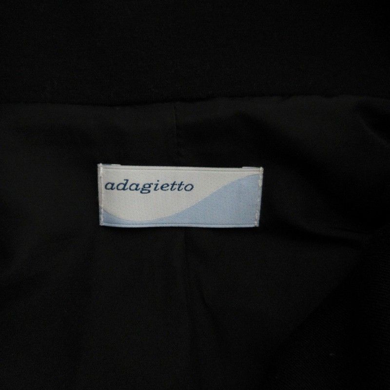 アダジェット ADAGIETTO ダウンベスト ミドル丈 ナイロン 切替 レザー