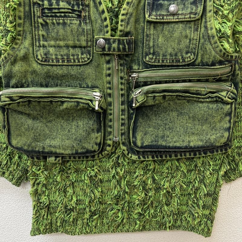 古着 ADSB Andersson Bell アンダースンベル 24SS MEGHAN CARGO SWEATER カーゴ Vネック ニット セーター 緑 グリーン - 10137260 10137260 USED 古着 ニット、セーター 長袖 ADSB Andersson Bell