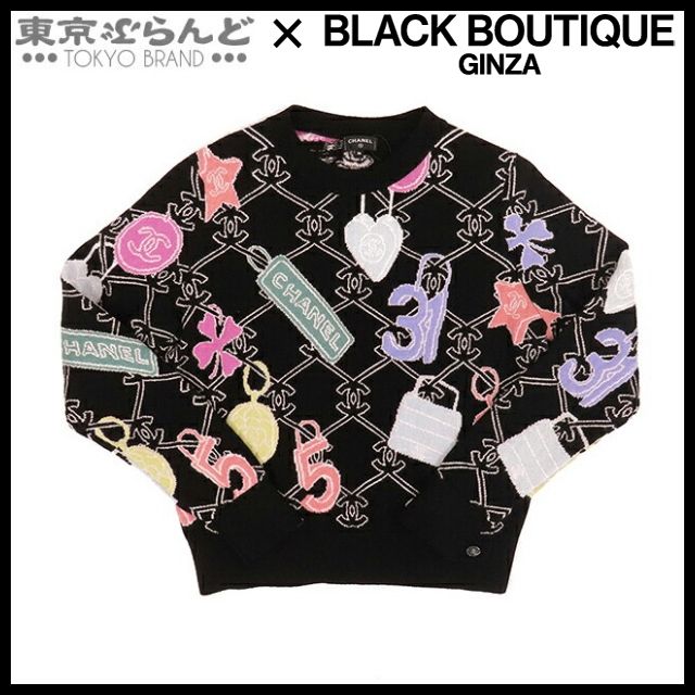 シャネル CHANEL アイコン ロゴ ニットセーター P72298K10398 ブラック 