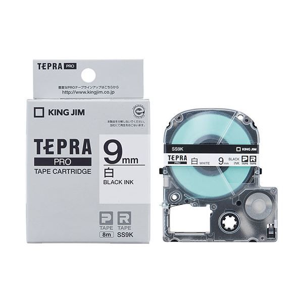 まとめ) KING JIM(キングジム) テプラPROテープ白ラベル 9mm 黒文字 KJ