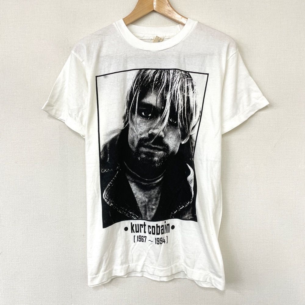 送込　Kurt Cobain　メッセージ　カートコバーン　半袖Tシャツ 白　Mサイズ