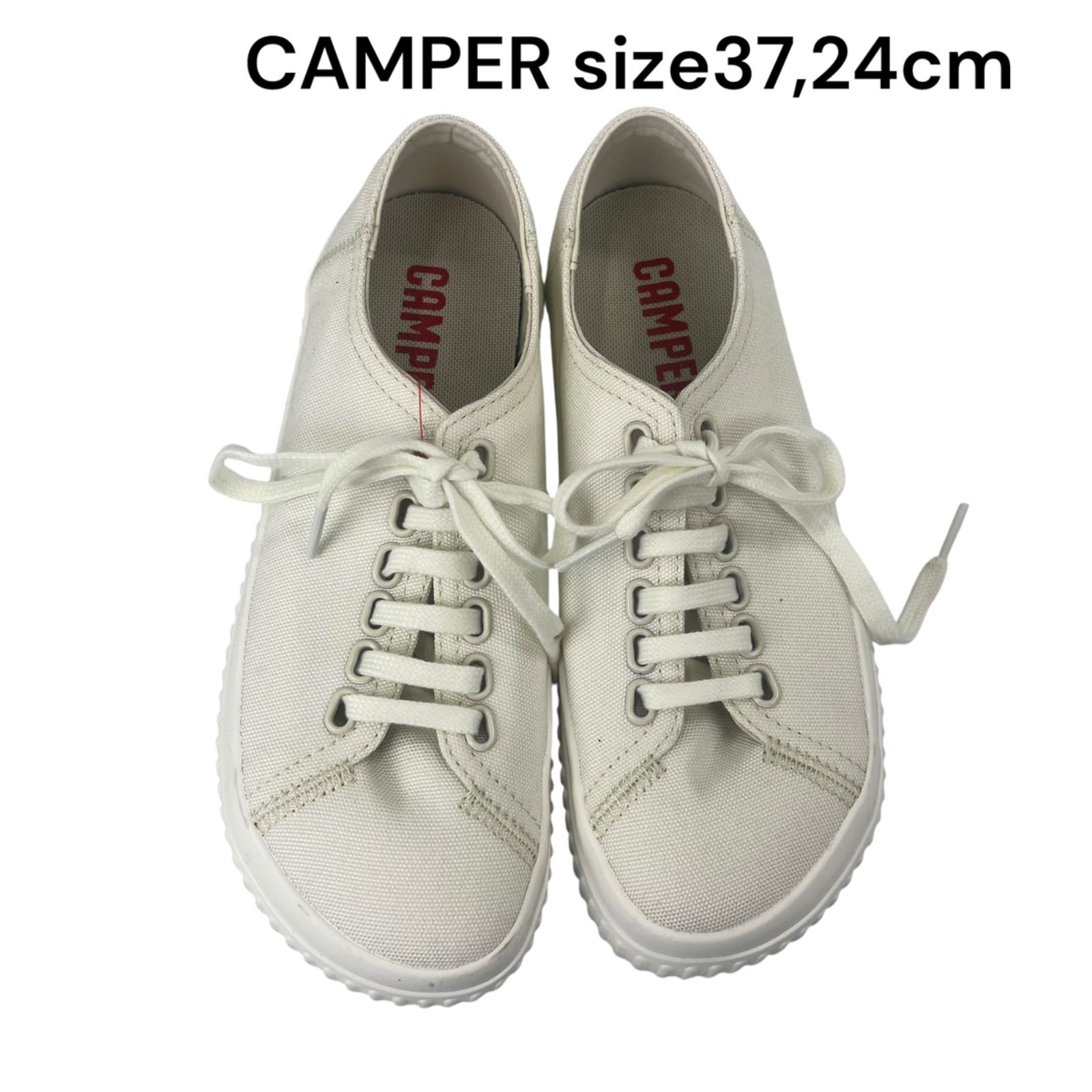 美品 カンペール CAMPER PEU RODA スニーカー オフホワイト 37、24cm