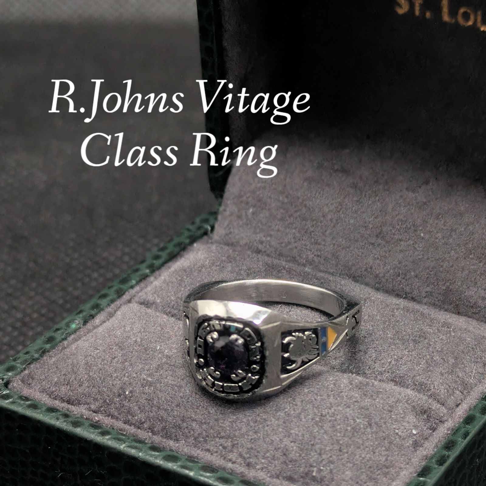 1985年 ジョンロバーツ社 クラスリング スターリングシルバー 紫石