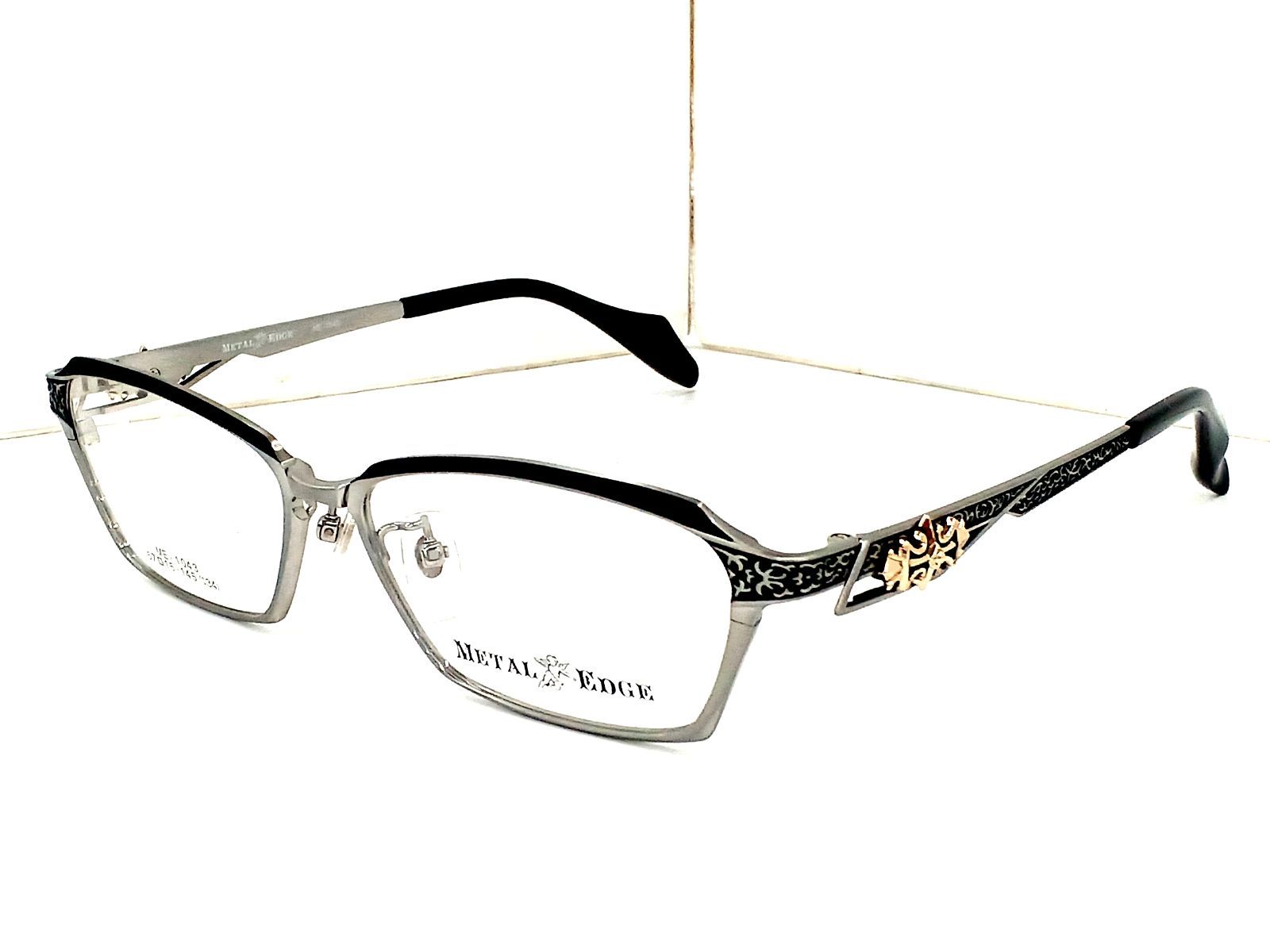メタルエッジ メガネフレーム ME-1043 メタル シルバー ブラック系