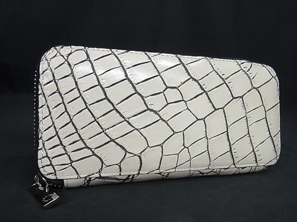 ■極上■本物■極美品■ CROIX  クロワロイヤル 目地染め バニラ染め クロコダイル ラウンドファスナー 長財布  FF2112 □極上□本物□極美品□ CROIX ROYAL クロワロイヤル 目地染め バニラ