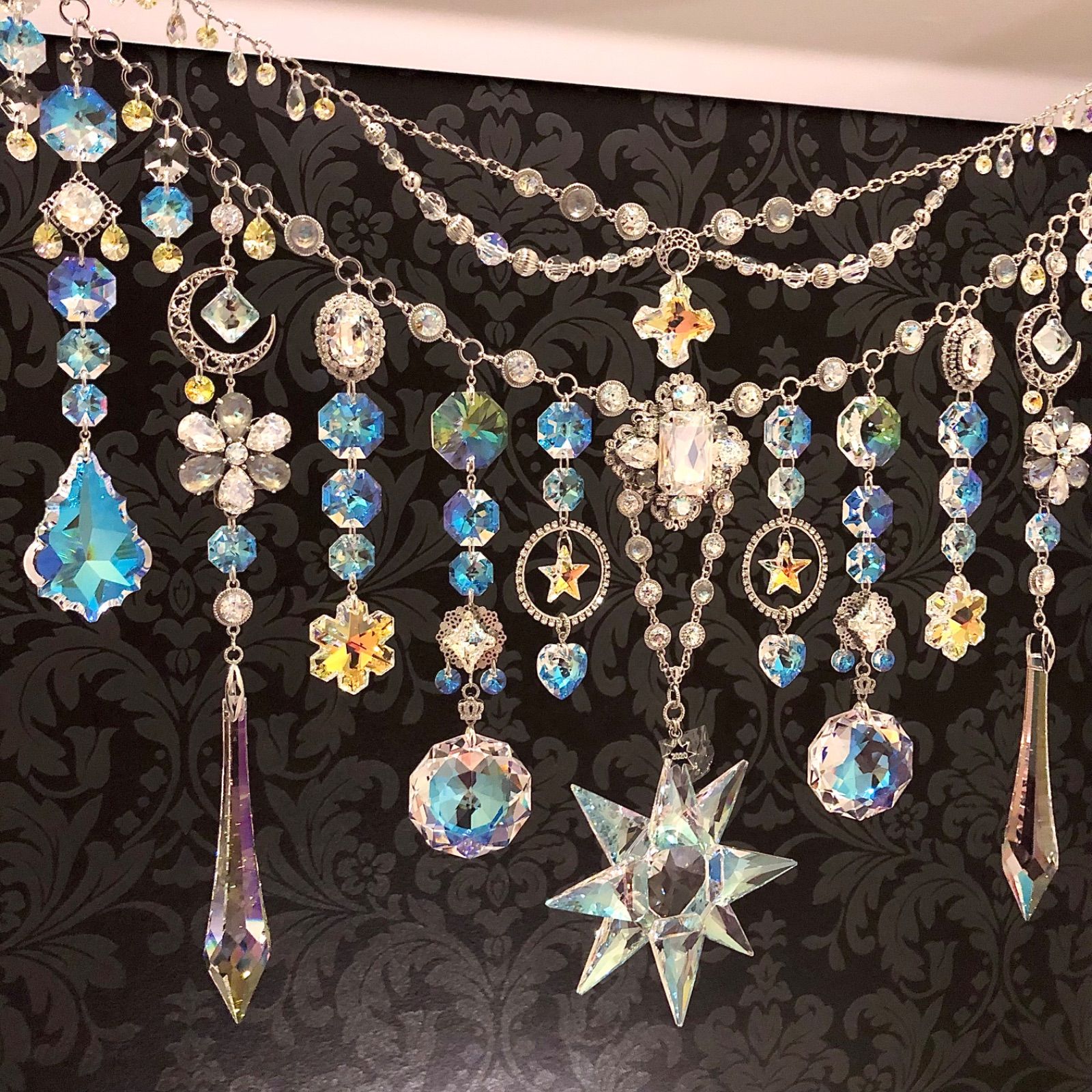 サンキャッチャー スワロフスキー ガーランド✩.*˚さーちん様 ご確認ページ M様ご予約品】V.I.P Garland＊Night Sky♡スワロフスキー