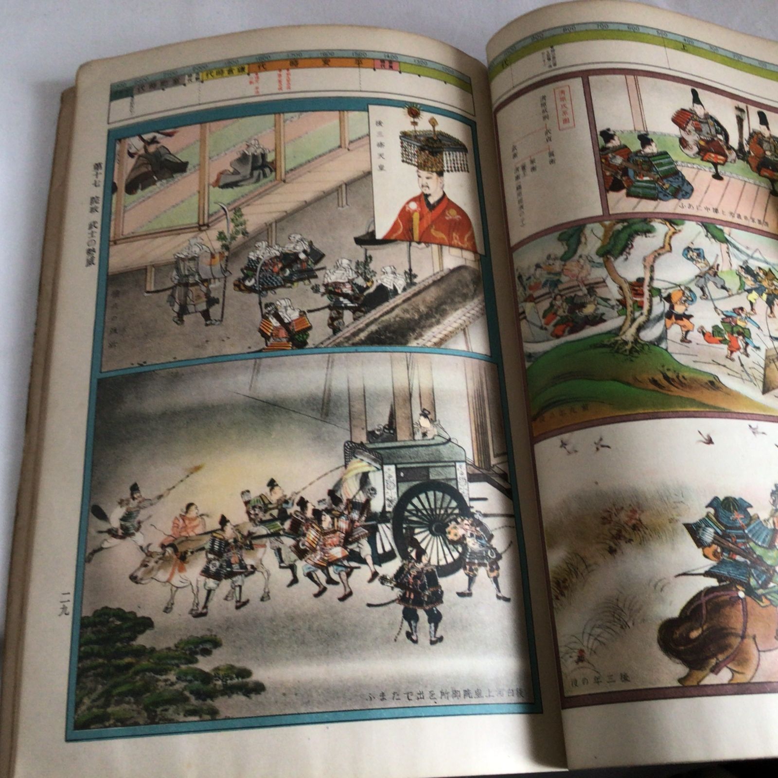 高等小学国史絵図　上巻　下巻　東京学習社発行　昭和三年〜九年発行　小學國史繪圖 レトロ 古書】 尋常高等小学国史絵図 上下巻セット 東京学習社
