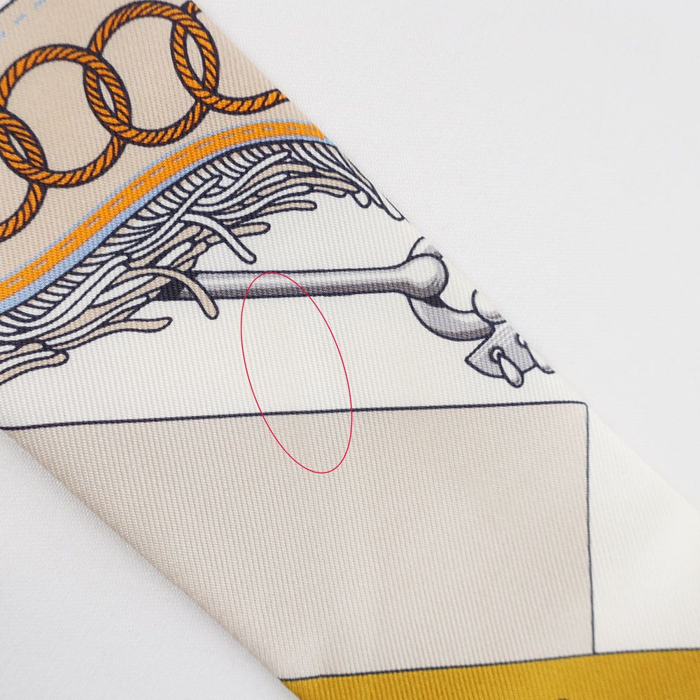 天白】【HERMES】エルメス ツイリー Cliquetis クリケティス オレンジ