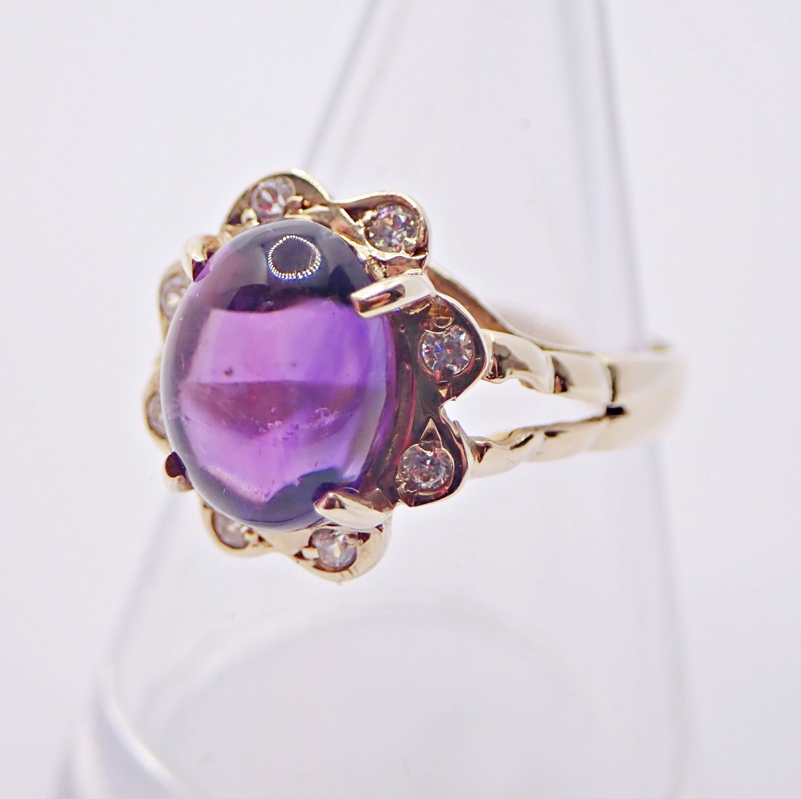 K14 アメジスト リング ◎K14 アメジスト メレダイヤ リング/アンティーク - メルカリ
