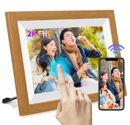 年末新登場FHD1920*12802K液晶デジタルフォトフレームWIFI10.1インチIPSタッチスクリーン人感センサー|天気|時計|温度|写真動画再生|撮影日が表示32GBメモリ内蔵最大64GBMicroSDカード拡張可