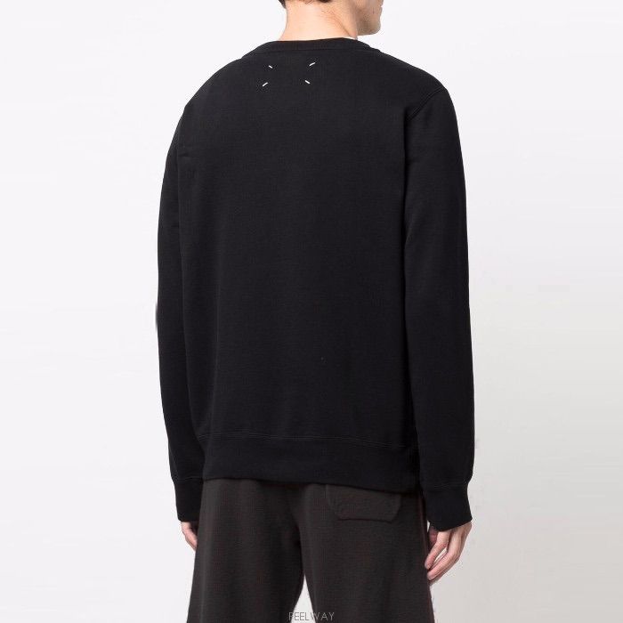 【Maison Margiela】4ステッチ スウェット Maison Margiela Bordeaux Four-Stitch Crewneck Wool Blend