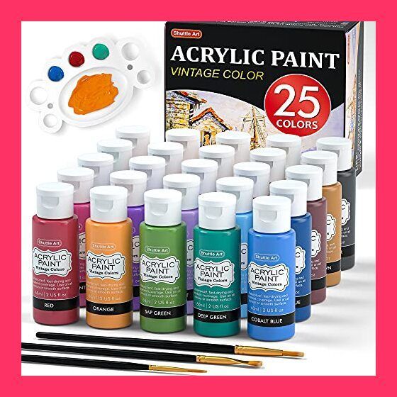 Shuttle Art アクリル絵の具 ビンテージカラー 25色 絵の具