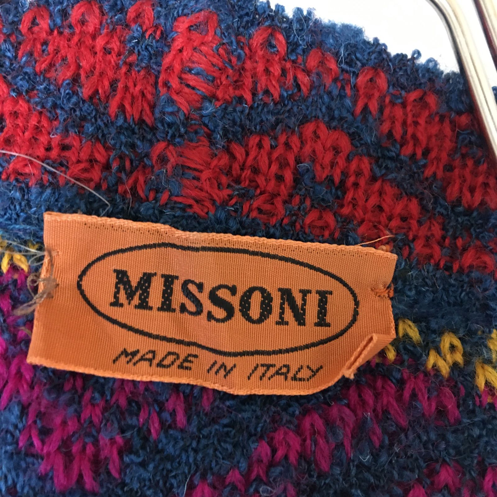 アルパカ混総柄ニットカーディガン イタリア製