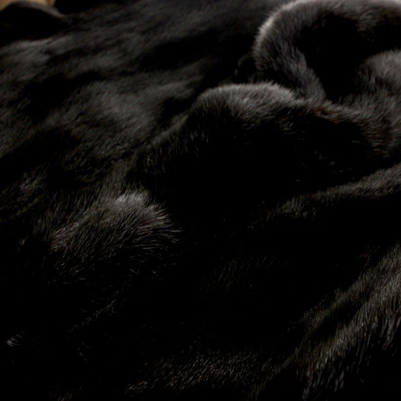 ブラック系ファーコート 11号＋ ファーコート モール モグラ フォックス襟 ブラック 送料無料
