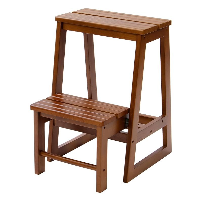 武田コーポレーション ステップ台 木製 踏み台 ウォールナット色 37.5×47.5×54cm 木製ステップ台2段 TH3-MS2WAL 1