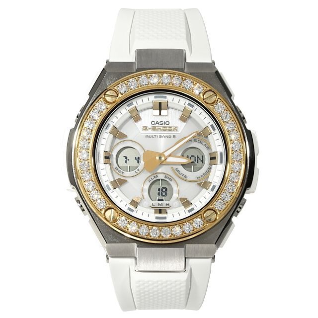 G-SHOCK GST w300 Gスチール ホワイト 白 大粒CZダイヤ - メルカリ