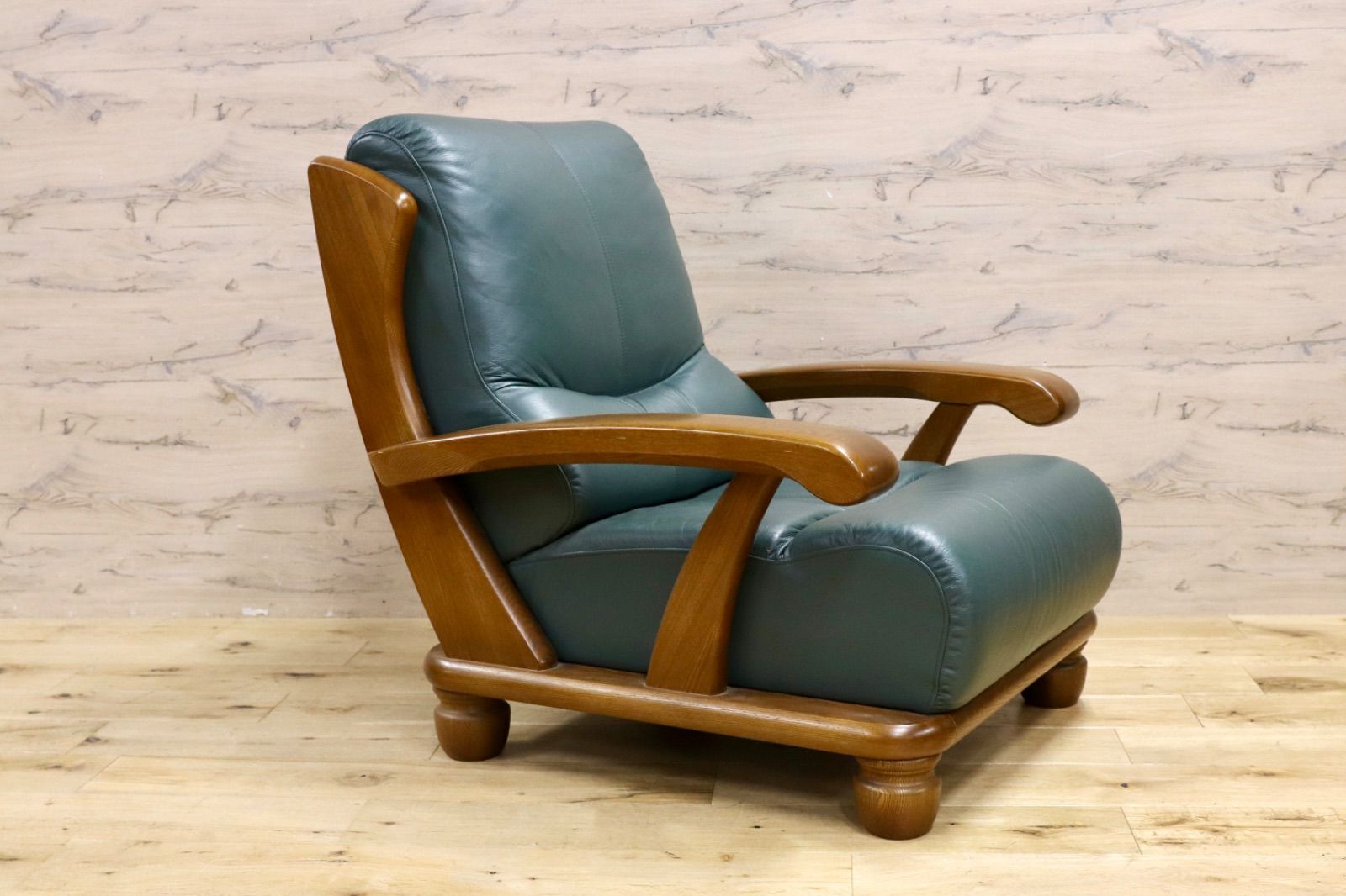 GMIK566B NAGANO INTERIOR ナガノインテリア 1人掛けソファ シングルソファ 応接ソファ 緑 本革 NEXPOTALLINN_EU