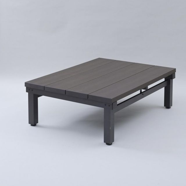 山善 人工木デッキ 120cm×90cm 2層式 ダークブラウン YJD-1290 DBR YAMAZEN 人工木×アルミ 簡単組立 DIY