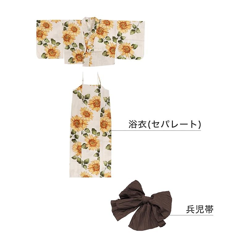 KYOETSU] [キョウエツ] 浴衣セット 変わり織 生成り ワンピース 2点
