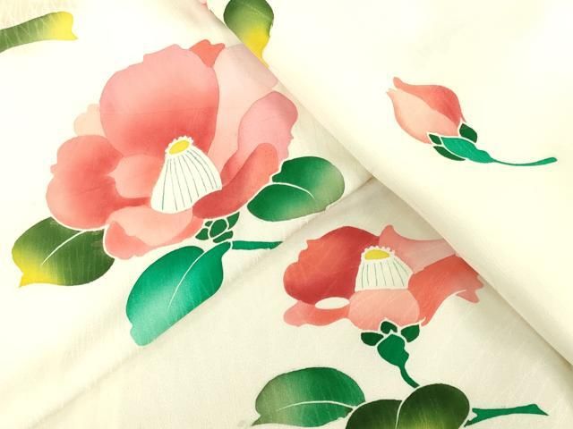 平和屋着物▽上質な小紋　単衣　椿　正絹　逸品　DAAU3994du 平和屋着物▽上質な小紋 単衣 椿 正絹 逸品 DAAU3994du - メルカリ