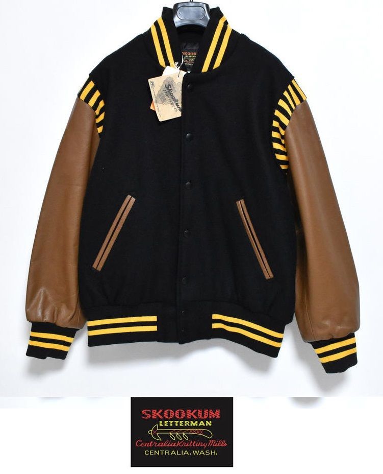 新品 SKOOKUM スクーカム 別注 袖革 メルトンスタジャン【M】【L