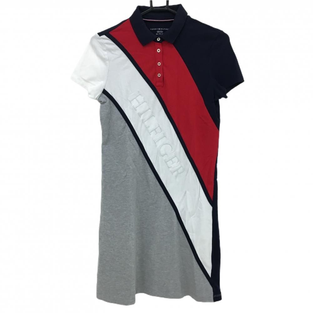 Tommy Hilfiger ポロワンピース ネイビー/グレー トミー ヒルフィガー TOMMY HILFIGER スポーティプリーツノースリーブ
