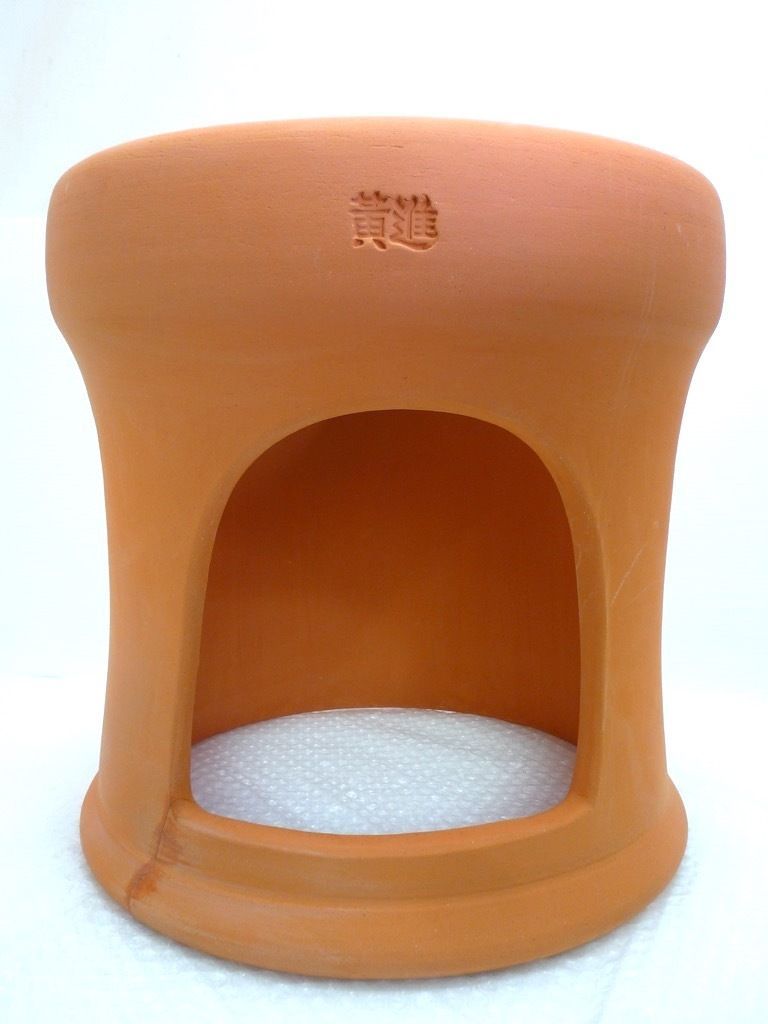 ファンジン よもぎ蒸しセット 黄進 黄土壺 正規 椅子 座布団2枚 オリエンタルハーブ 座浴 温活 ガウン マント ケープ コンロ 取説 _M