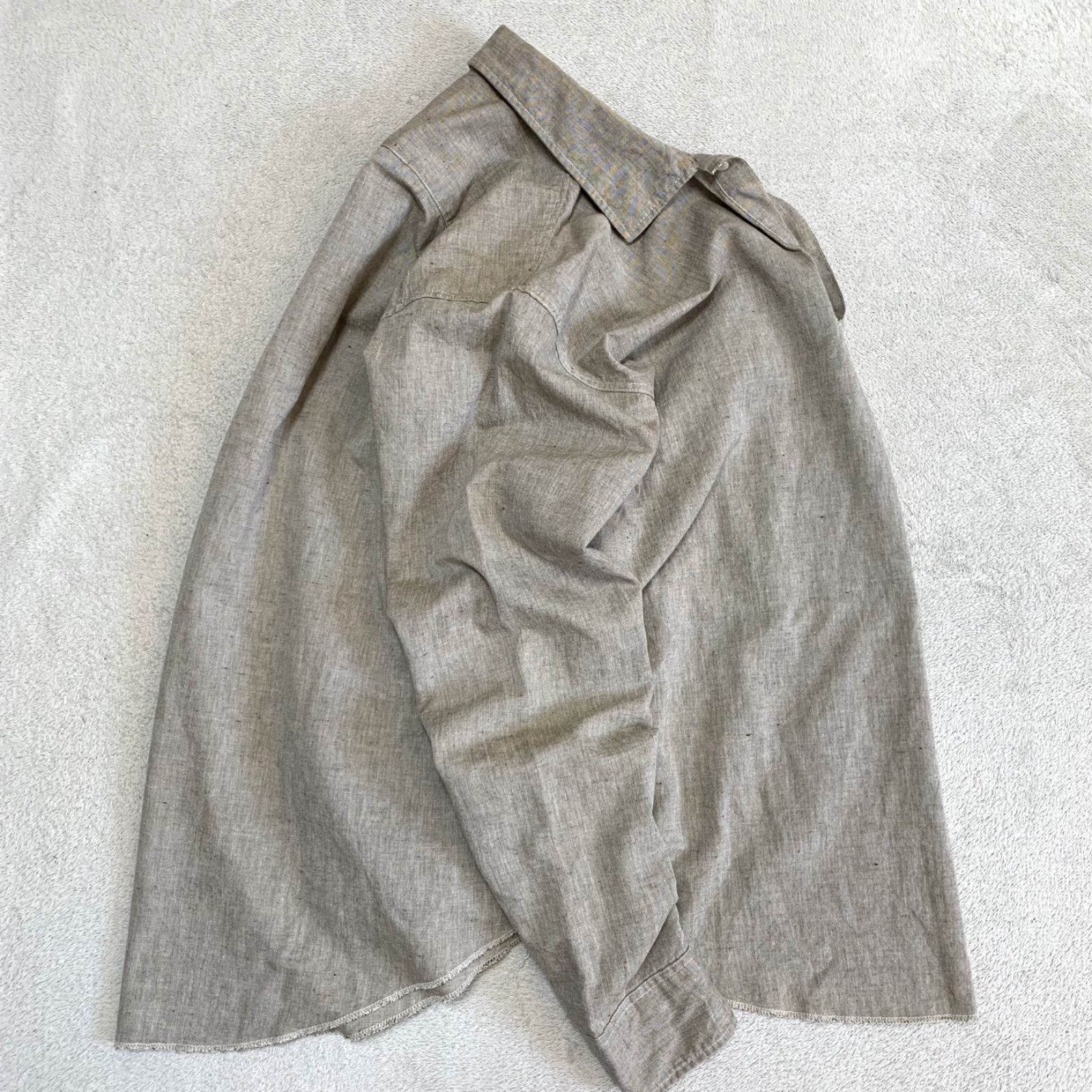 Nigel Cabourn　WOMAN　オリーブ ミリタリーシャツ　リネン混 Nigel Cabourn WOMAN オリーブ ミリタリーシャツ リネン混 Nigel