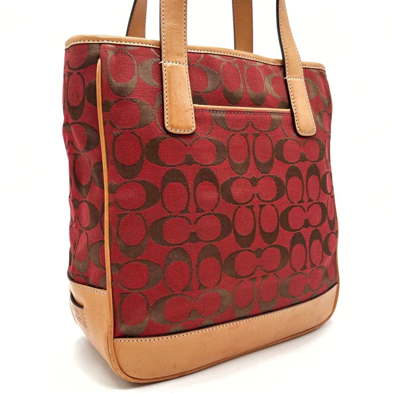 【即購入可】COACH トートバッグ シグネチャー柄 レッド COACH コーチ トートバッグ レディース シグネチャー キャンバス