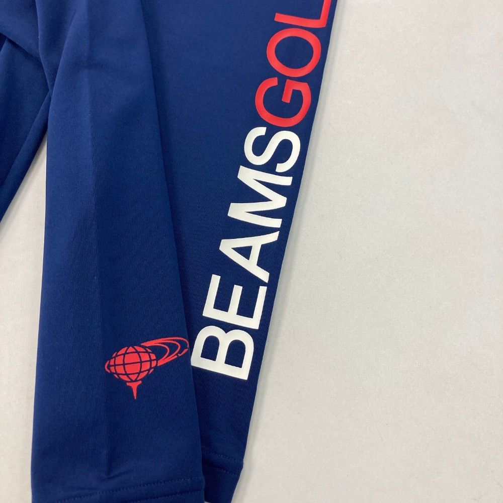 サイズ：M BEAMS GOLF ビームスゴルフ  Vネック 長袖 インナーTシャツ  ネイビー系 [240101448321] ゴルフウェア メンズ ストスト BEAMS GOLF ビームスゴルフ Vネック 長袖インナーTシャツ