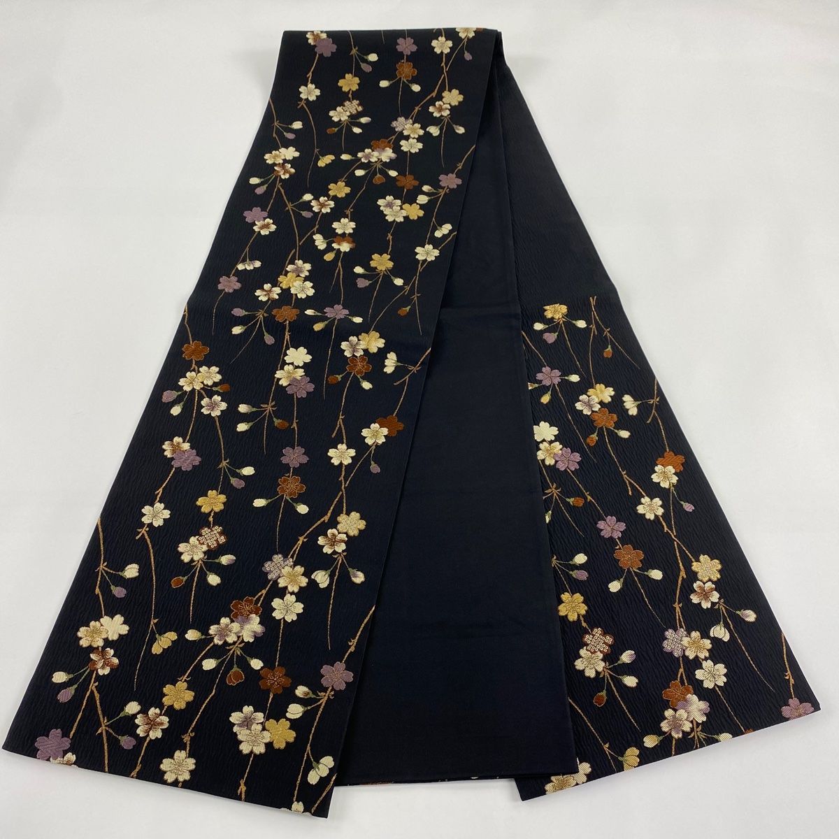 正絹　六通袋帯　やまと【麻の葉　花々】No2829 正絹 六通袋帯 やまと【麻の葉 花々】No2829 着物・浴衣