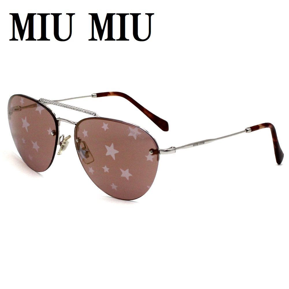 ミュウミュウ MIU MIU MU 54US 1BC195 59 サングラス UVカット 紫外線カット 眼鏡 ノーズパッド 鼻あて レディース ピンク  シルバー - メルカリ