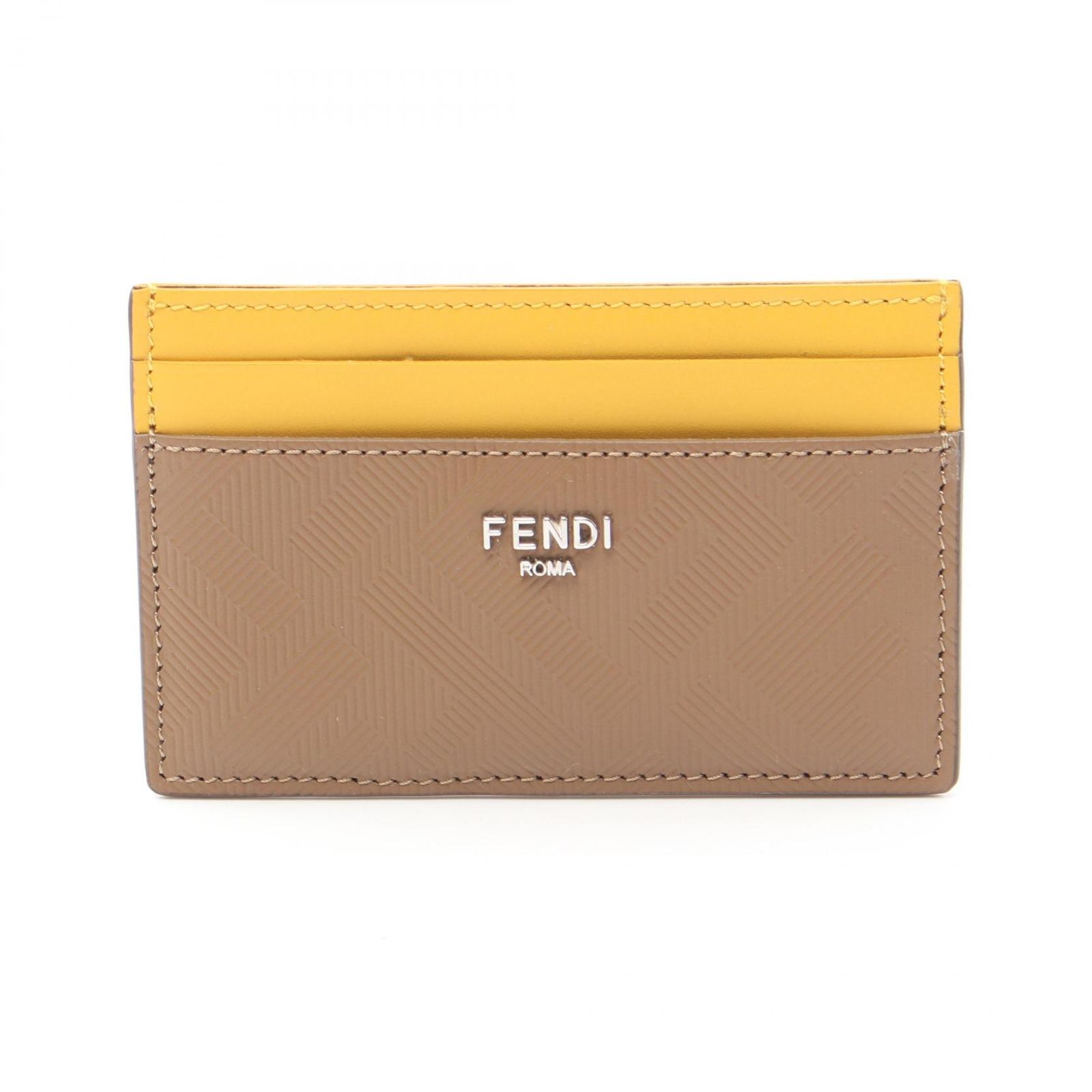 フェンディ FENDI カードケース シャドー 7M0347AJF4F1F2S ベージュ|イエロー レザー カードケース レディース