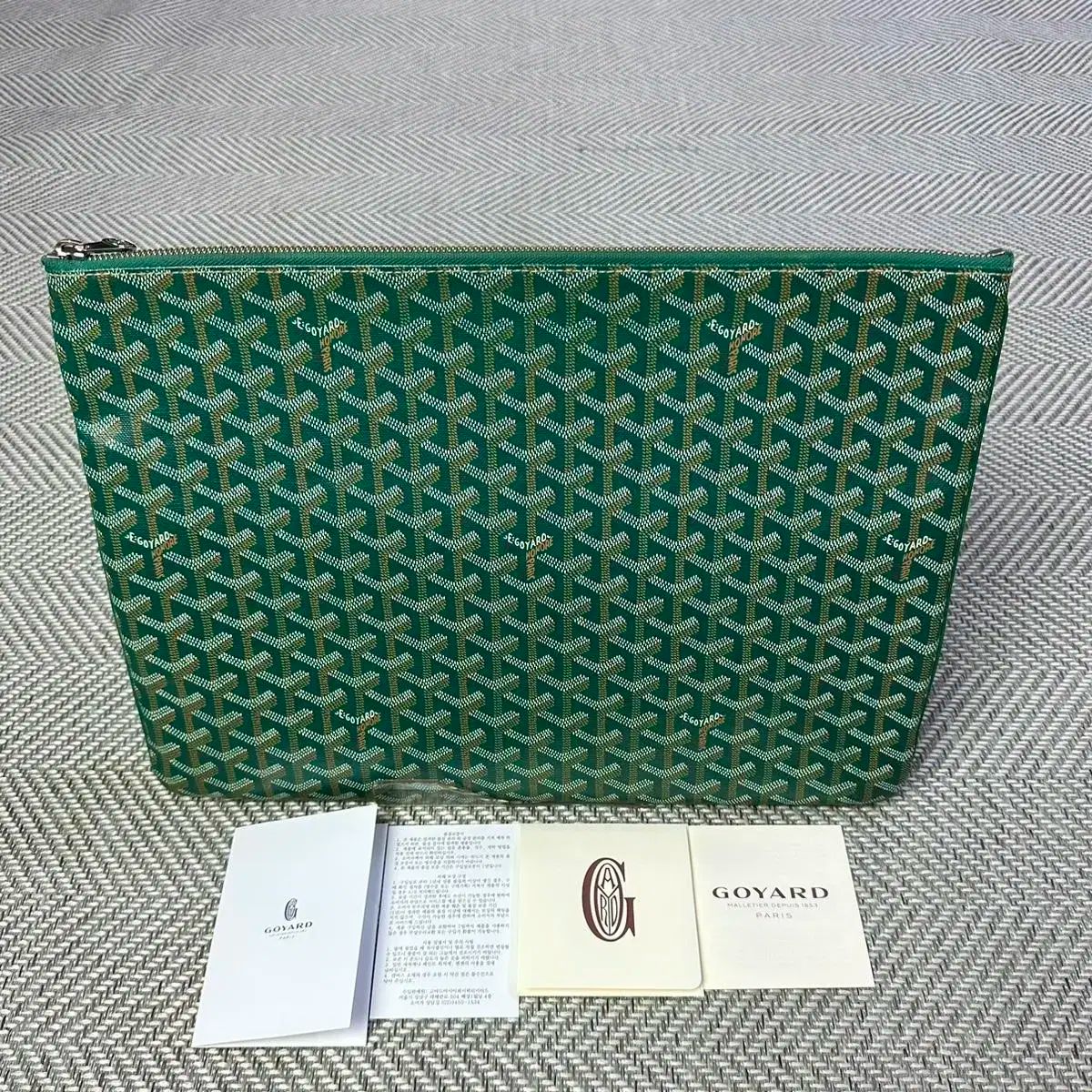 Goyard ゴヤール セナ クラッチ グリーン GM