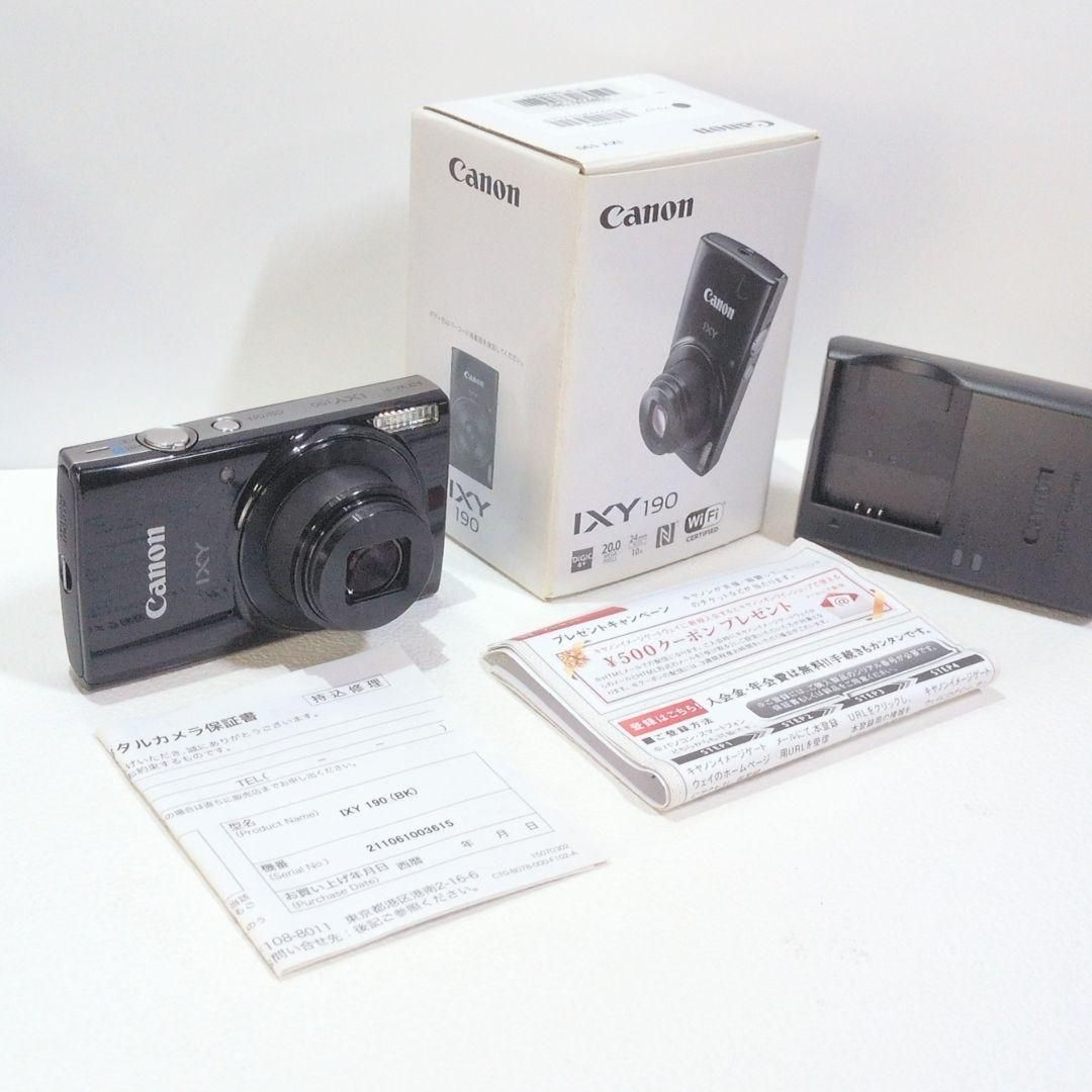 動作品 CANON IXY190 ブラック デジタルカメラ 充電器 き