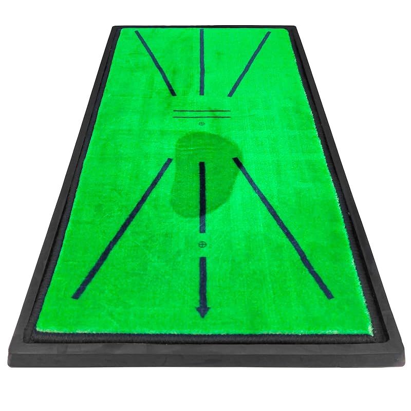 GolfStyle ゴルフマット ゴルフ 練習 マット 跡がつく ターフ跡が確認できる 素振り スイング ショットマット アプローチ アイアン 練習用 ダフり チェック ゴムマット 33×62cm 単品 1