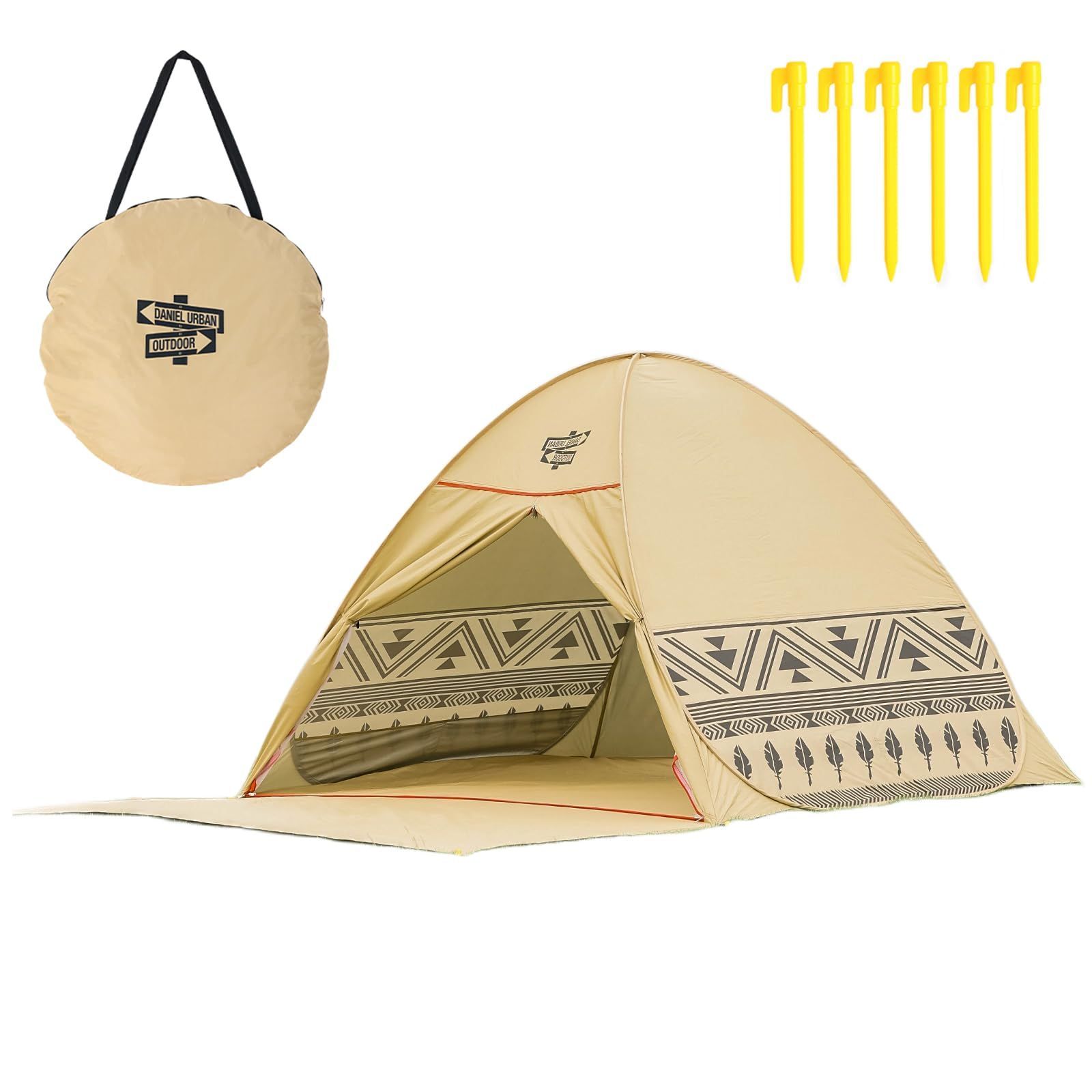 2-4人用 幅200 遮光UPF50 遮熱 サンシェード ポップアップテント ワンタッチテント OUTDOOR ダニエルアーバンアウトドア URBAN DANIEL