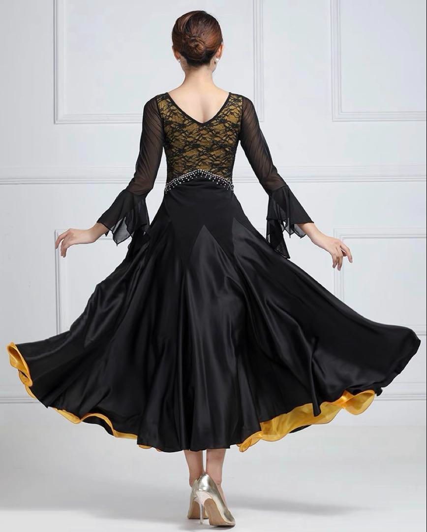 黒×黄色ツートンカラーワンピース✦スタンダード練習着✨ダンスパーティーにも！ 黒×黄色ツートンカラーワンピース?スタンダード練習着?ダンス