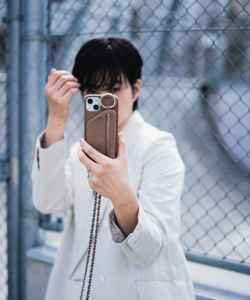 スマホケース ajew エジュー Dress NYLON チェーンストラップ14 16e共通対応ケース