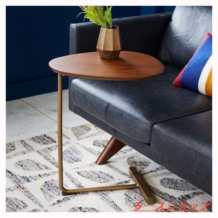 ナチュラルウッド ネストテーブル 楕円形サイドテーブル2点セット