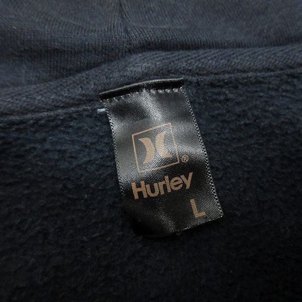 k■ハーレー/Hurley プリント入り フルジップパーカ/スウェット【L】紺/MENS■29【中古】