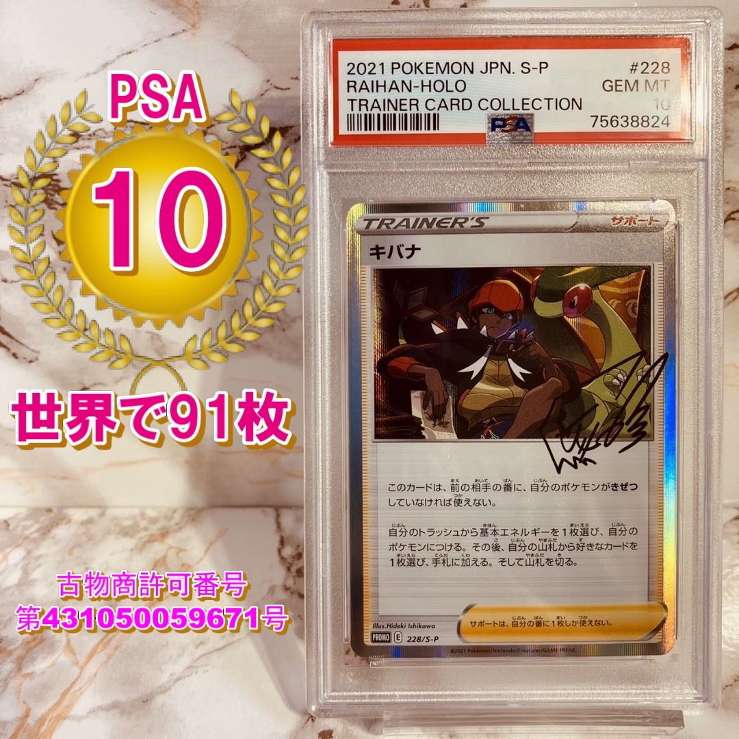 キバナ PSA10 228/S-P キバナの不屈 トレーナーカードコレクションポケカ ポケモンカード RAIHAN-HOLO TRAINER CARD  COLLECTION