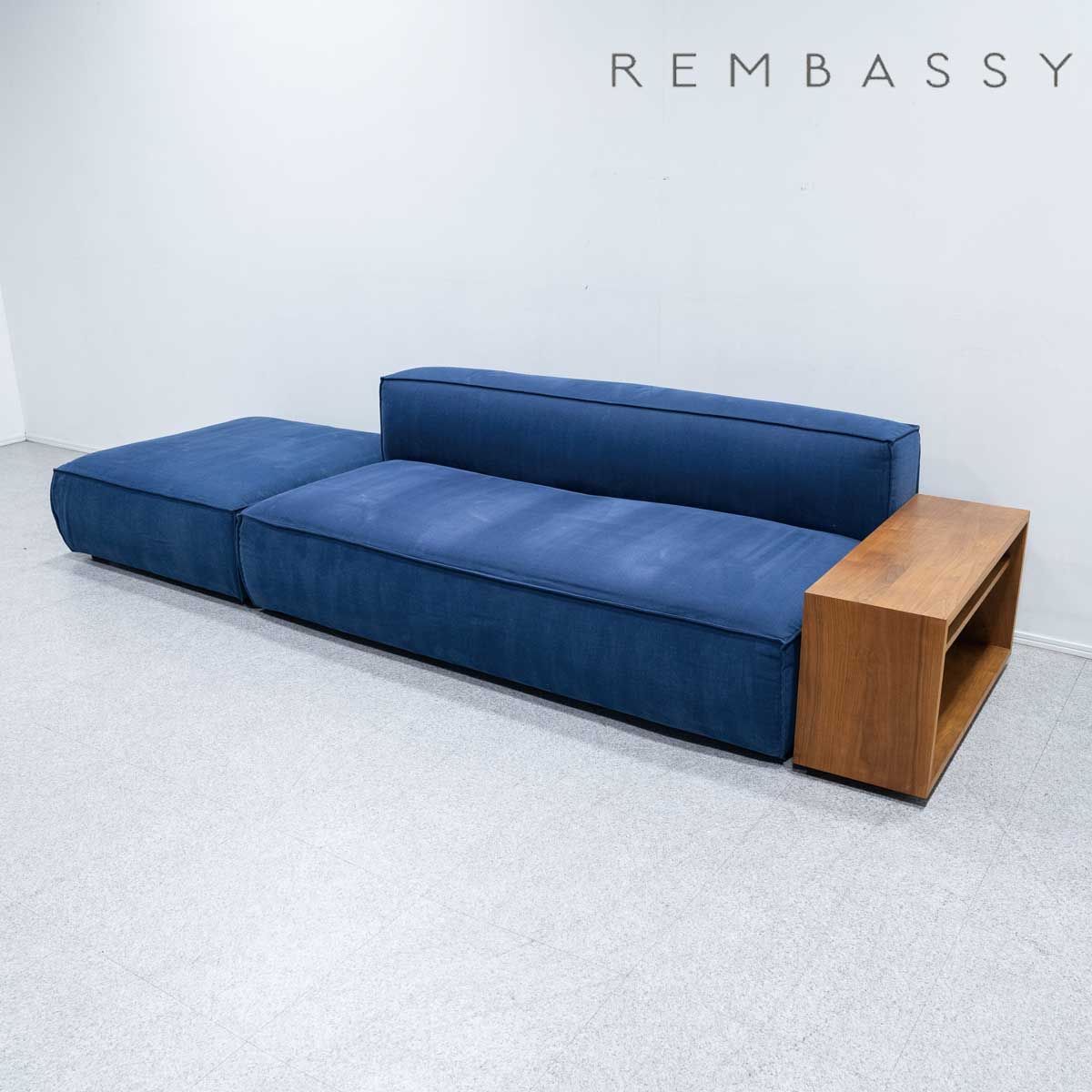 中古品】REMBASSY レンバシー MANI SOFA マニ 3人掛け ソファ オットマン サイドテーブル セット キャンバス ウォールナット 定価56万  - メルカリ