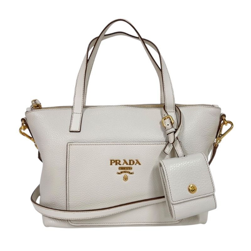 プラダ PRADA ヴィッテロダイノ 2wayハンドバッグ 1BA068 ホワイト