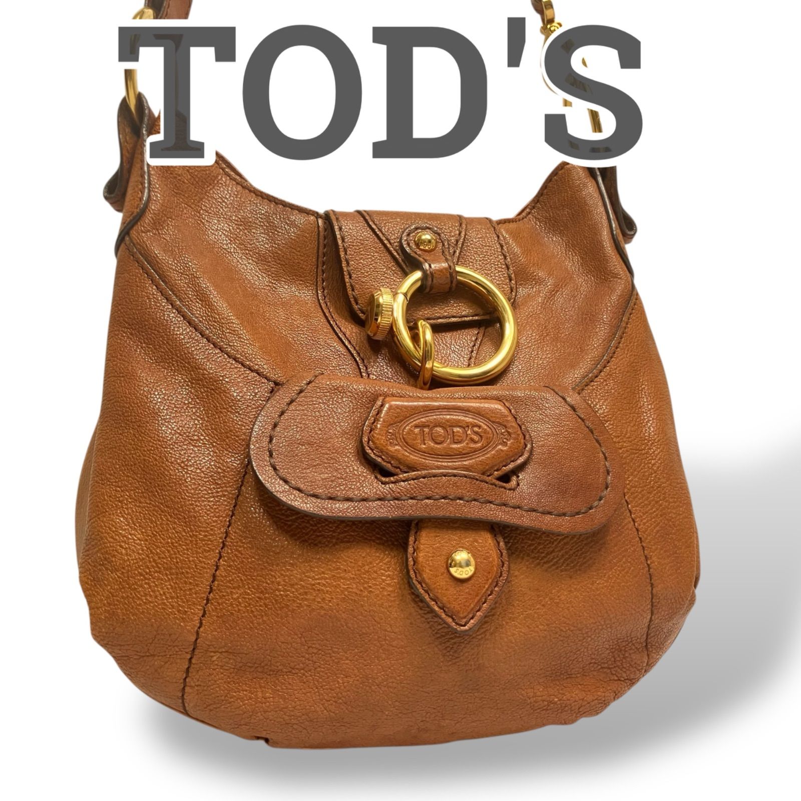 極美品です！TOD'S トッズ レザーショルダーバッグ ダーク