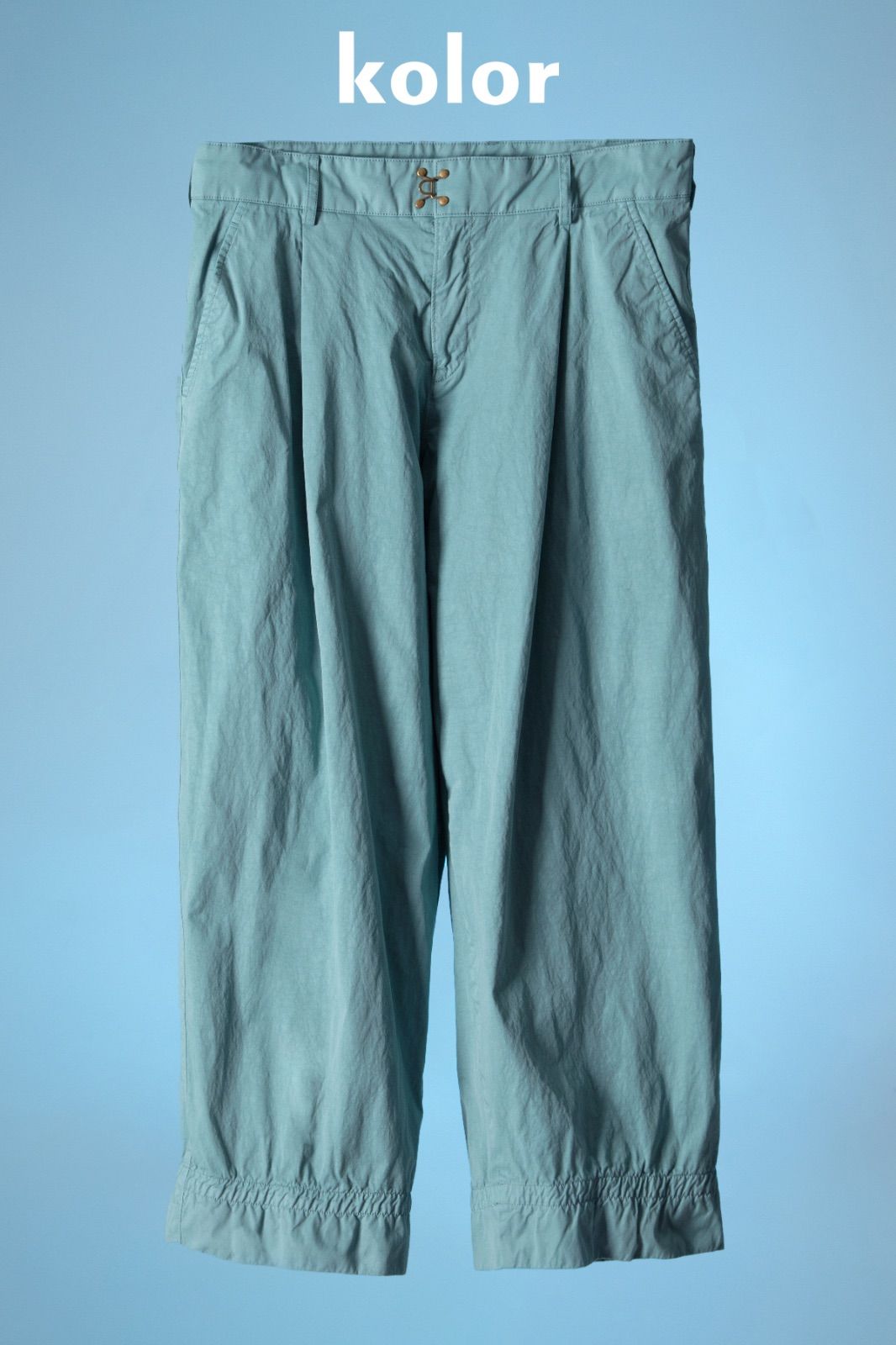 美品】kolor 23SS ナイロンライトツイルパッカリングパンツ 23SCM 