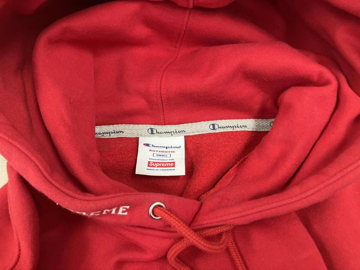 Champion Supreme コラボ パーカー L 赤 supreme × champion パーカー赤