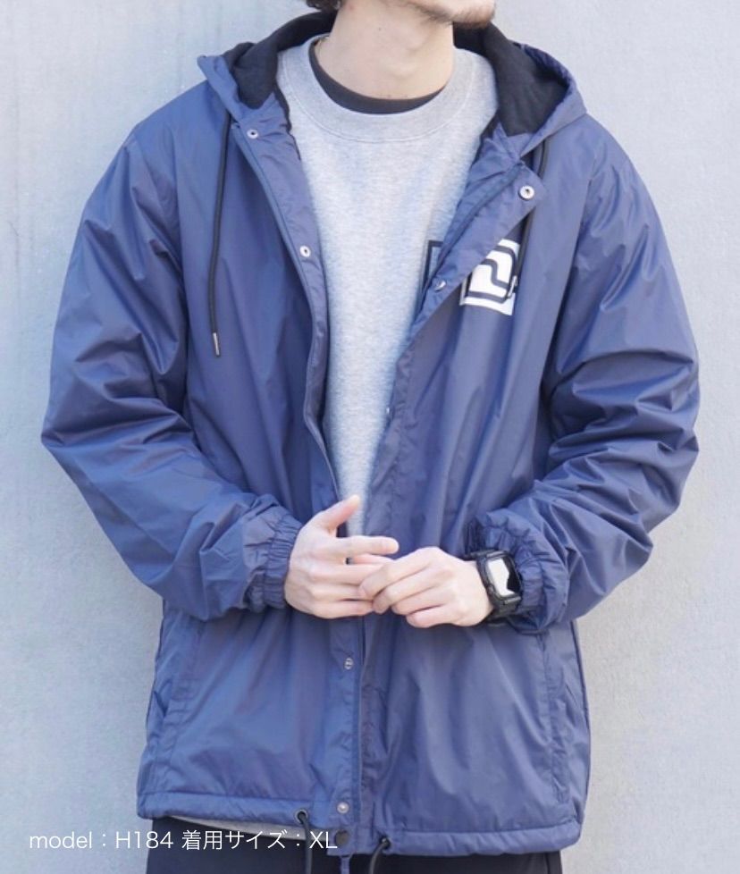 DEELUXE ディーラックス メンズ フーディー コーチジャケット DEELUXE」DEELUXE HOODIE COACH JACKET ネイビー XLサイズ コーチ